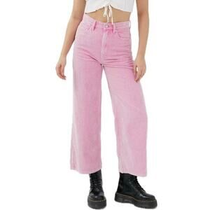 BDG URBAN OUTFITTERS Corduroy High & Wide Leg Pants 26 Pink Y2K Baddie Skater